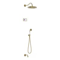 Regendouche set electronisch Tres Shower Technology Classic | Inbouw | Thermostaatkraan | 3-weg | Vintage | Messing oud mat - thumbnail