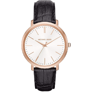 Michael Kors MK2472 Jaryn zwart lederen dameshorloge