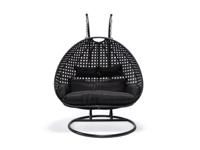 HOME DELUXE Hangstoel met frame Twin (Zwart)