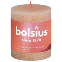 Bolsius rustiek stompkaars 80/68 roze