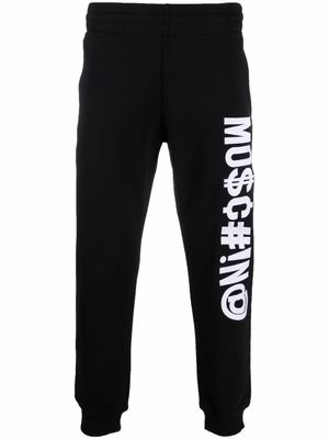 Moschino pantalon de jogging Symbols à logo brodé - Noir