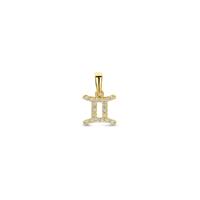 14k Geelgouden Hanger Sterrenbeeld Tweeling met Diamant H SI