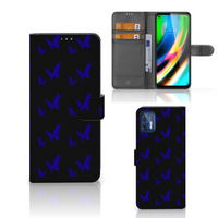 Motorola Moto G9 Plus Telefoon Hoesje Vlinder Patroon - thumbnail