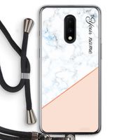 Marmer in stijl: OnePlus 7 Transparant Hoesje met koord