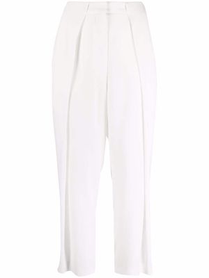 Balmain pantalon plissé à taille haute - Blanc