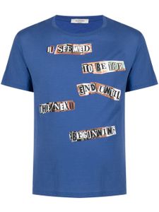 Valentino Garavani t-shirt en coton à slogan imprimé - Bleu