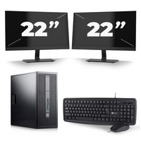 HP EliteDesk 800 G2 Tower - Intel Core i3-6e Generatie - 8GB RAM - 256GB SSD - Windows 11 + 2x 22 inch Monitor
