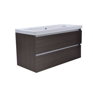 Badkamermeubel Wiesbaden Vision 80x46 met wastafel Houtnerf Grijs