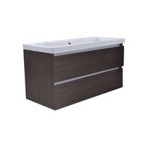 Badkamermeubel Wiesbaden Vision 80x46 met wastafel Houtnerf Grijs