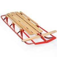 Houten en Stalen Slee met Schaatsen en Stuurstang Slee voor Sneeuwbelasting 150KG Geschikt voor Volwassenen en Kinderen Vanaf 5 Jaar