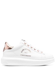 Karl Lagerfeld logo-print leather sneakers - Blanc