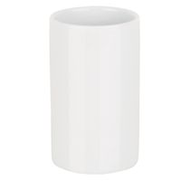 Spirella Badkamer drinkbeker/tandenborstelhouder Sienna - porselein - glans ivoor wit - 7 x 11 cm   -