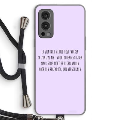 Regenboog: OnePlus Nord 2 5G Transparant Hoesje met koord