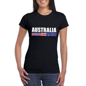 Zwart Australie supporter t-shirt voor dames