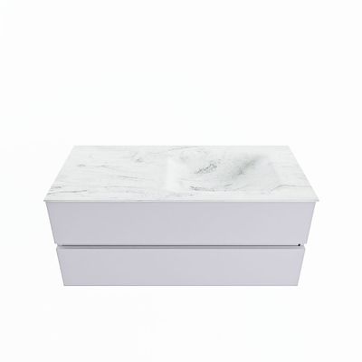 MONDIAZ VICA-DLUX 110cm badmeubel onderkast Cale 2 lades. Inbouw wastafel CLOUD rechts zonder kraangat, kleur Opalo.