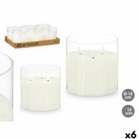 LED kaars GiftDecor Z23688 Wit Transparant 15 x 15 x 15 cm (6 Stuks)