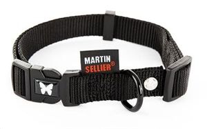 Martin halsband verstelbaar nylon zwart (45-65X2,5 CM)