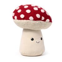 Puckator Deurstopper Paddestoel - 1.2 kg - rood/wit - knuffeldier - H23 cm - deurstop