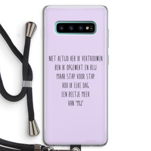Zelfvertrouwen: Samsung Galaxy S10 Plus Transparant Hoesje met koord