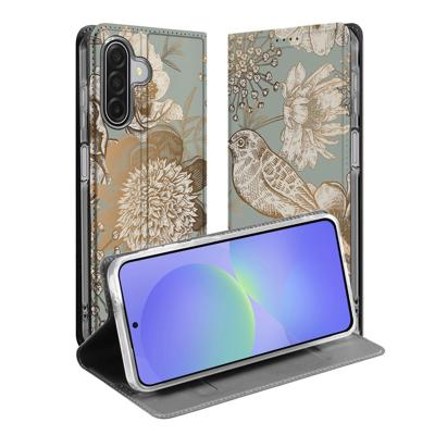 Vintage Bird Flowers Telefoonhoesje met magneet Samsung Galaxy A17
