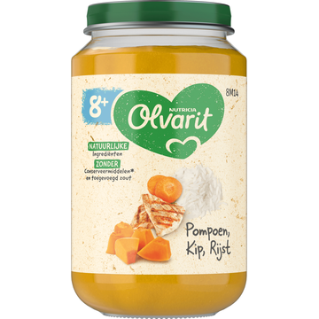 Olvarit 8+ Maanden Pompoen Kip Rijst 200g bij Jumbo