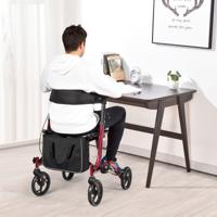 Aluminium Rollator Reisrollator Opvouwbaar Lichtgewichtrollator in Hoogte Verstelbaar Rood