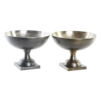 Tafeldecoratie DKD Home Decor 25 x 25 x 19 cm Zilverkleurig Gouden Modern (2 Stuks)