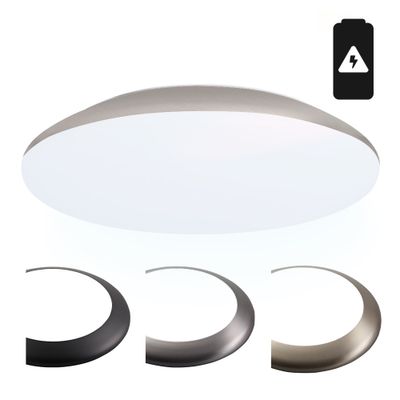 HOFTRONIC™ LED Bulkhead 38 cm - Plafondlamp met noodaccu - 25W 2600 Lumen - 6500K Daglicht wit - IK10 - Chroom - IP65 Waterdicht