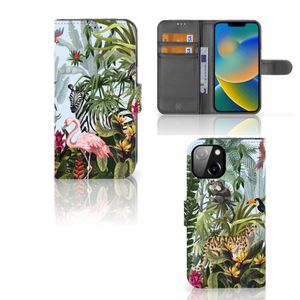 Telefoonhoesje met Pasjes voor Apple iPhone 14 Jungle