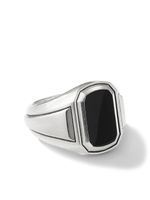 David Yurman chevalière en argent sterling Deco sertie d'onyx - thumbnail