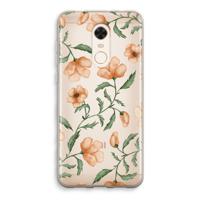 Peachy flowers: Xiaomi Redmi 5 Transparant Hoesje