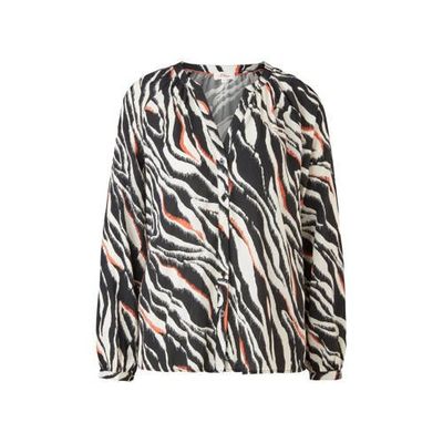 s.Oliver blouse met zebraprint zwart/ecru