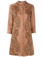 Amir Slama robe-chemise en soie - Marron - thumbnail