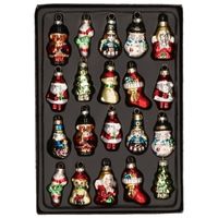 20x kersthangers kerstfiguurtjes van glas 5 cm