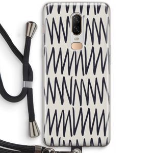 Marrakech Zigzag: OnePlus 6 Transparant Hoesje met koord