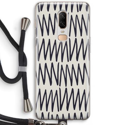 Marrakech Zigzag: OnePlus 6 Transparant Hoesje met koord