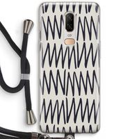 Marrakech Zigzag: OnePlus 6 Transparant Hoesje met koord