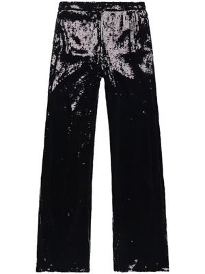 Nili Lotan pantalon évasé à sequins - Noir