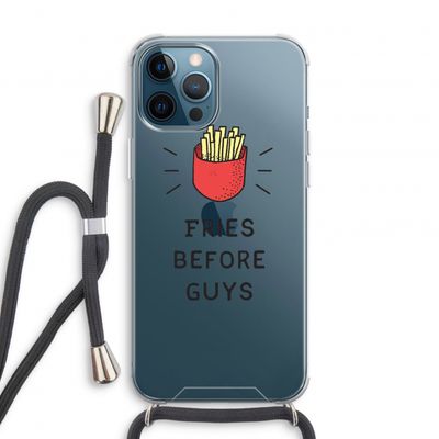 Fries before guys: iPhone 12 Pro Transparant Hoesje met koord