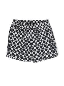 Palm Angels Kids short de bain à motif monogrammé - Noir