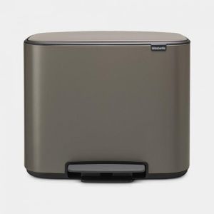 Brabantia Bo Pedaalemmer - 11+23 liter - platinum 121203