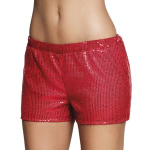 Hotpants pailletten rood