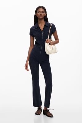 Lange jumpsuit rits - BLUE - XL