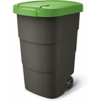 Afvalcontainer/rolemmer Wheeler - groen - 95 liter - 54 x 50 x 76 cm - huis/tuin afval scheiden