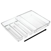 iDesign - Lade Organizer, 5 Vakken, Uitschuifbaar 28.7 x 36.6 x 5.8 cm, Kunststof, Transparant - iDesign Linus - thumbnail