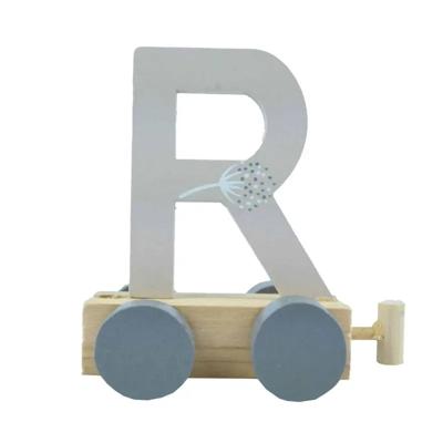 JeP kids houten treinletter R-offwhite print JeP kids houten treinletter R-offwhite print