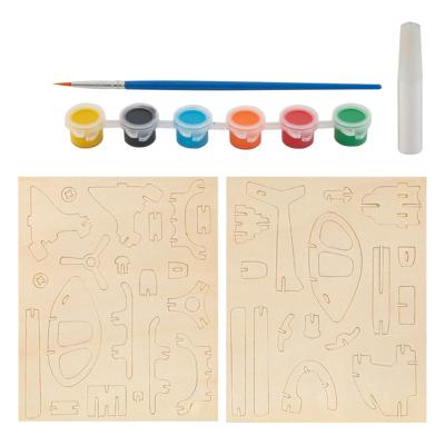 Grafix houten bouwen schilderpakket helikopter