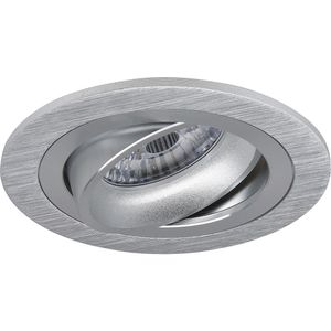 Spot Armatuur GU10 - Pragmi Alpin Pro - GU10 Inbouwspot - Rond - Zilver - Aluminium - Kantelbaar - Ø92mm