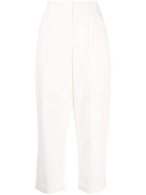 izzue pantalon court à taille élastiquée - Blanc