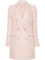 TWINSET manteau en tweed à boutonnière croisée - Rose